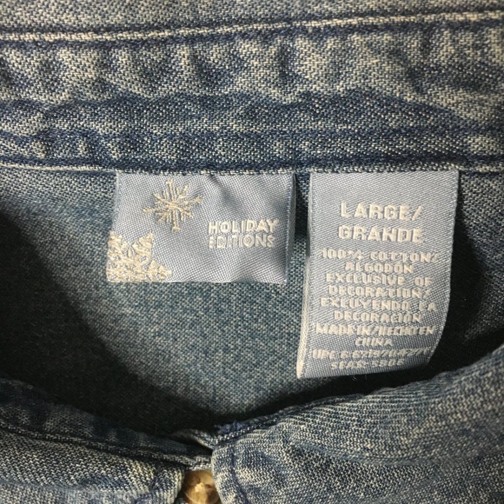 Holiday Denim Shirt Size L - Picture 6 of 6